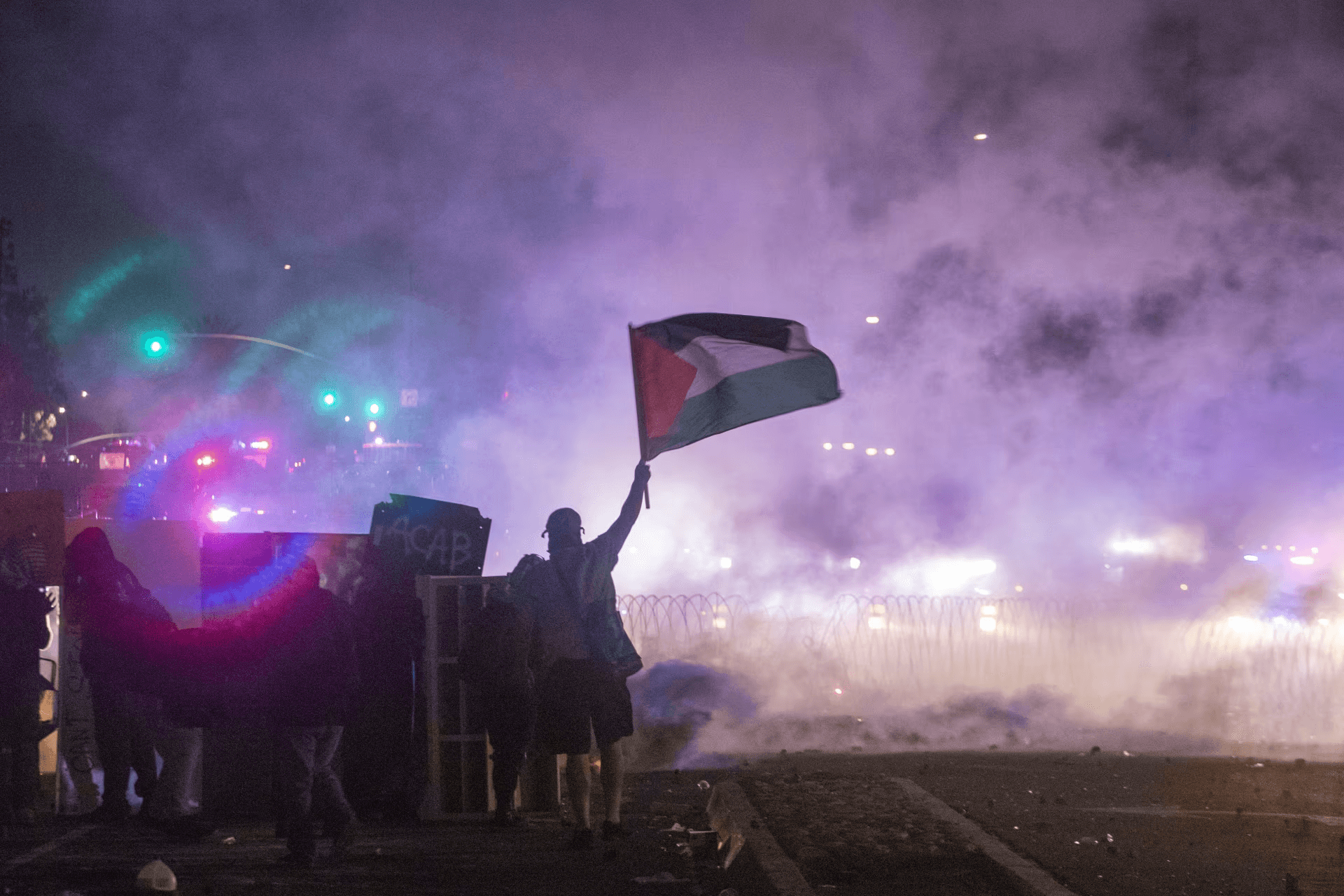 بالصور | غضب في أميركا.. وعلم فلسطين يرفرف وسط لوس أنجلوس المشتعلة
