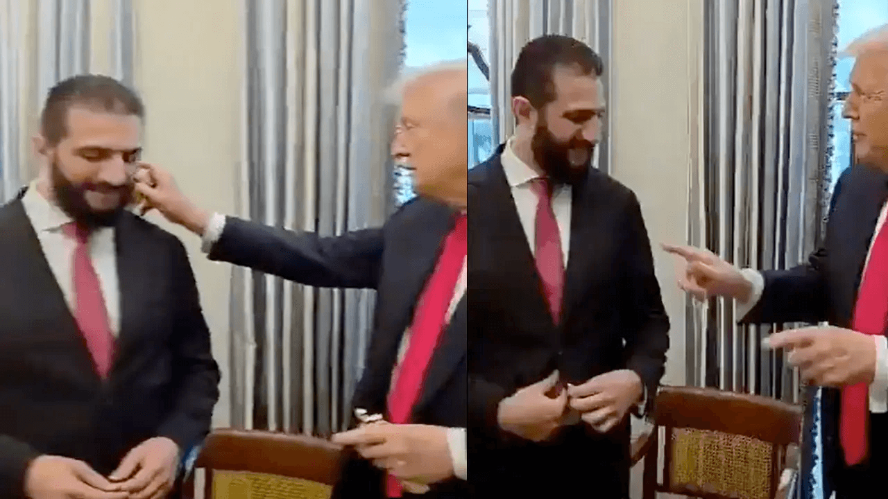 ترامب يعطر الرئيس الشرع ويسأله عن عدد زوجاته!