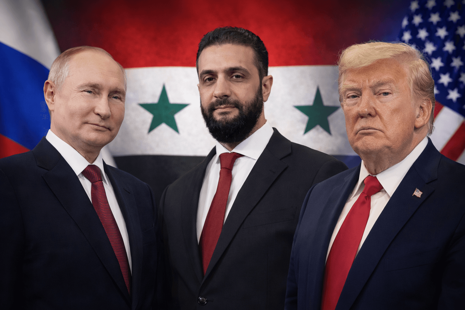 الشرع يجري محادثات مع بوتين وترامب… والأخير يشيد به